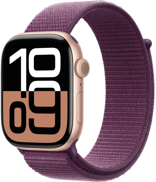 Apple Watch Series 10 Aluminium 46mm GPS+Cellular Roségold / Sport Loop Pflaume