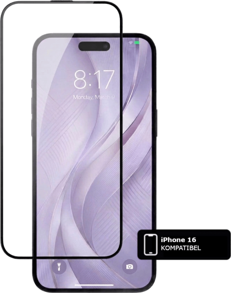 Panzerglas-Displayschutz (iPhone 16) 2 Stück