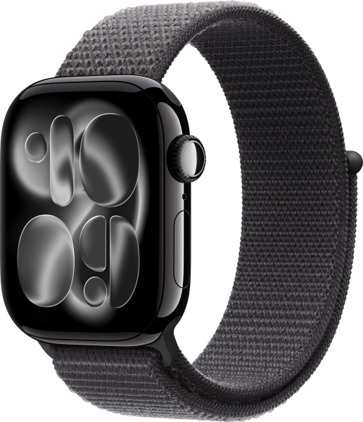 Apple Watch Series 11 Aluminium Diamantschwarz 42mm GPS+Cellular Textil Sport Loop Dunkelgrau
