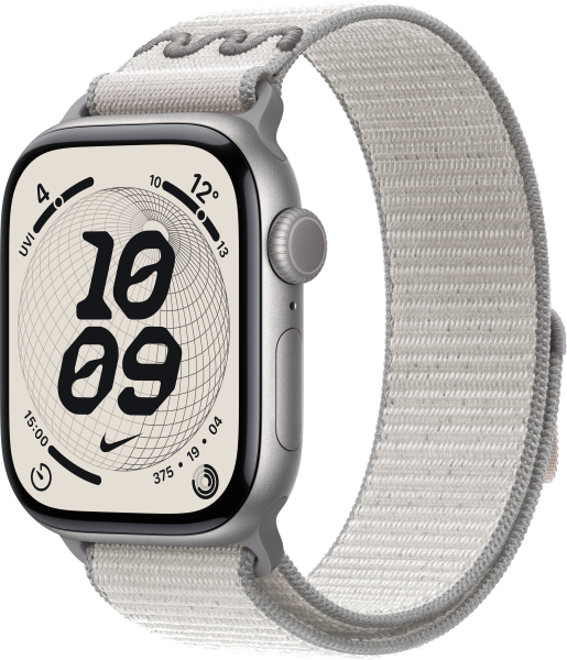 Apple Watch Series 11 Aluminium Space Grau 42mm GPS Nike Textil Sport Loop Veiled Grey