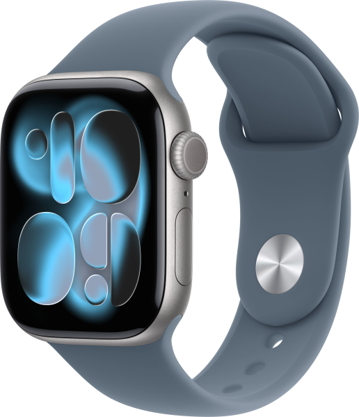 Apple Watch Series 11 Aluminium Space Grau 46mm GPS Sportarmband Maritimblau