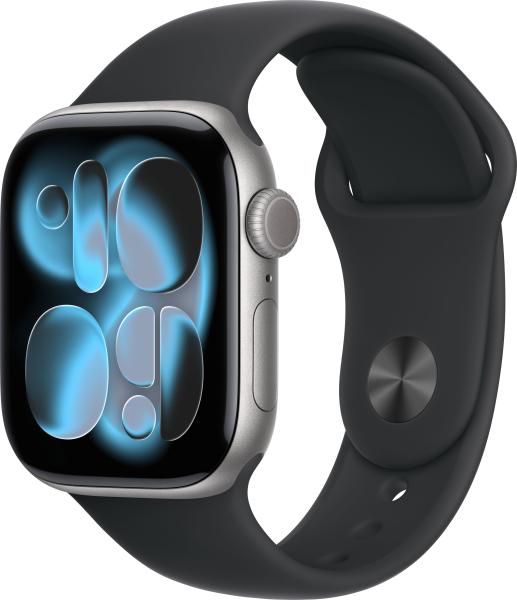 Apple Watch Series 11 Aluminium Space Grau 46mm GPS Sportarmband Schwarz