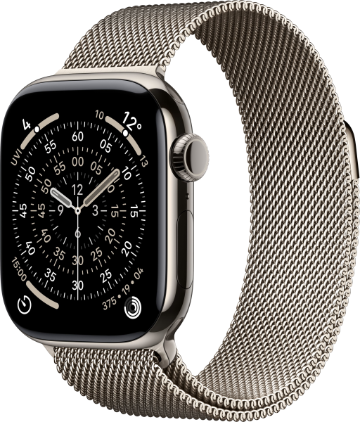 Apple Watch Series 11 Edelstahl 42mm GPS+Cellular Milanaise Natur